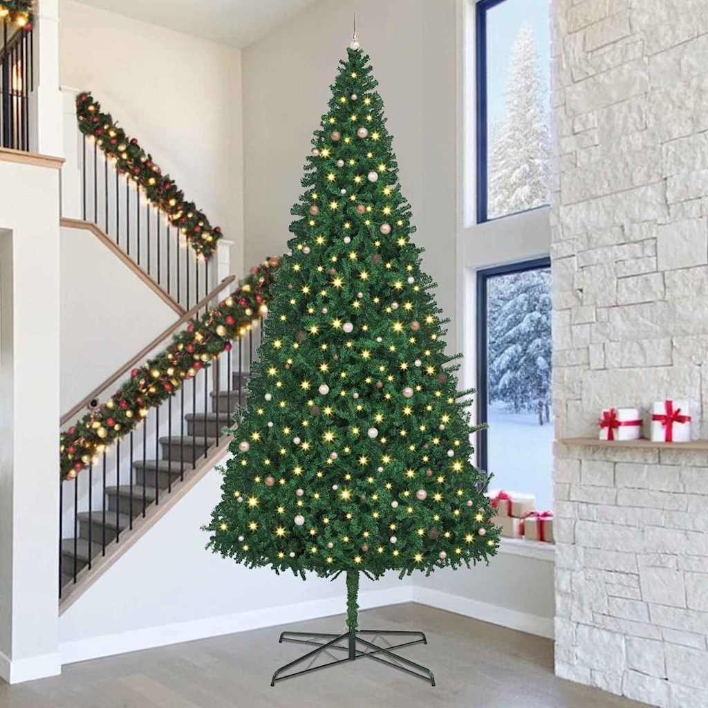 Christmas Tree with Decorative String Lights Green 400 cm PVC